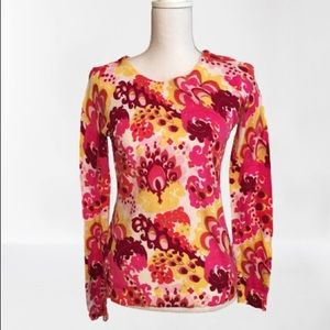 J. Crew outlet sweater cotton floral paisley sz S